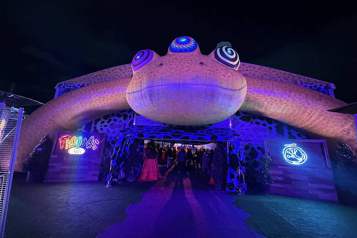 A look at the entertainment venue entrance at Frooog’s Camp House on Hacienda, outside of the ...