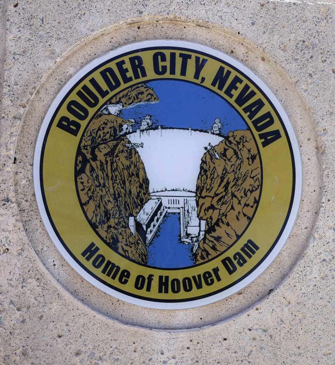Symbol on sign at Boulder City Hall on Tuesday, Feb. 13, 2024, in Boulder City. (L.E. Baskow/La ...