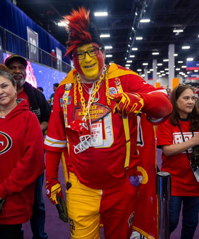 Robert Sparks of Lockwood, MO., is a superfan and supports the Kansas City Chiefs during the Su ...