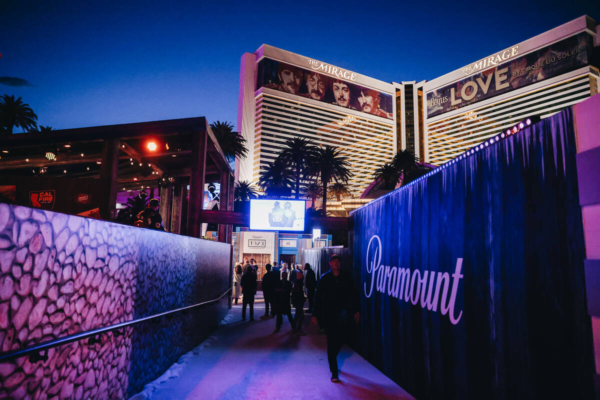 The Paramount attraction in front of The Mirage is seen on Wednesday, Feb. 7, 2024, in Las Vega ...