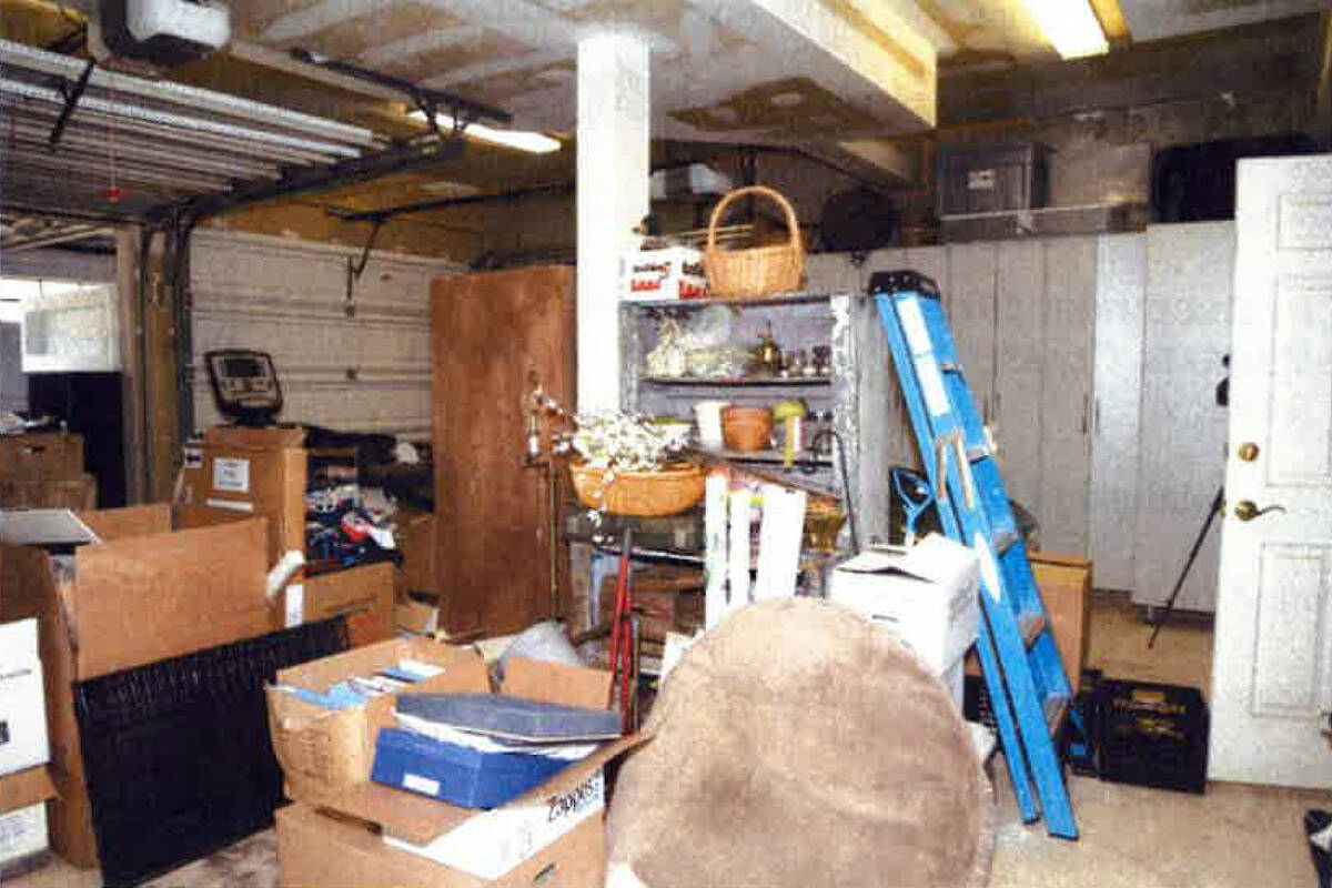 This image, contained in the report from special counsel Robert Hur, shows the cluttered garage ...