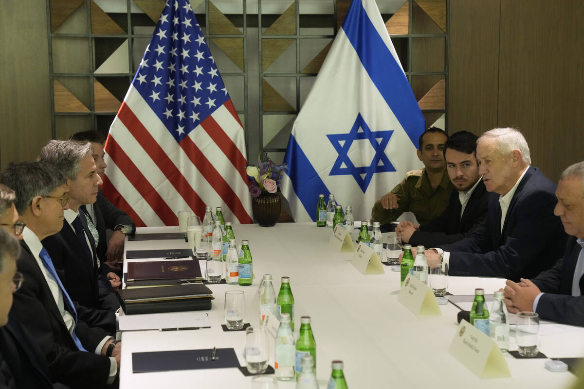 U.S. Secretary of State Antony Blinken meets with former Israel Defense Forces (IDF) chief Gadi ...