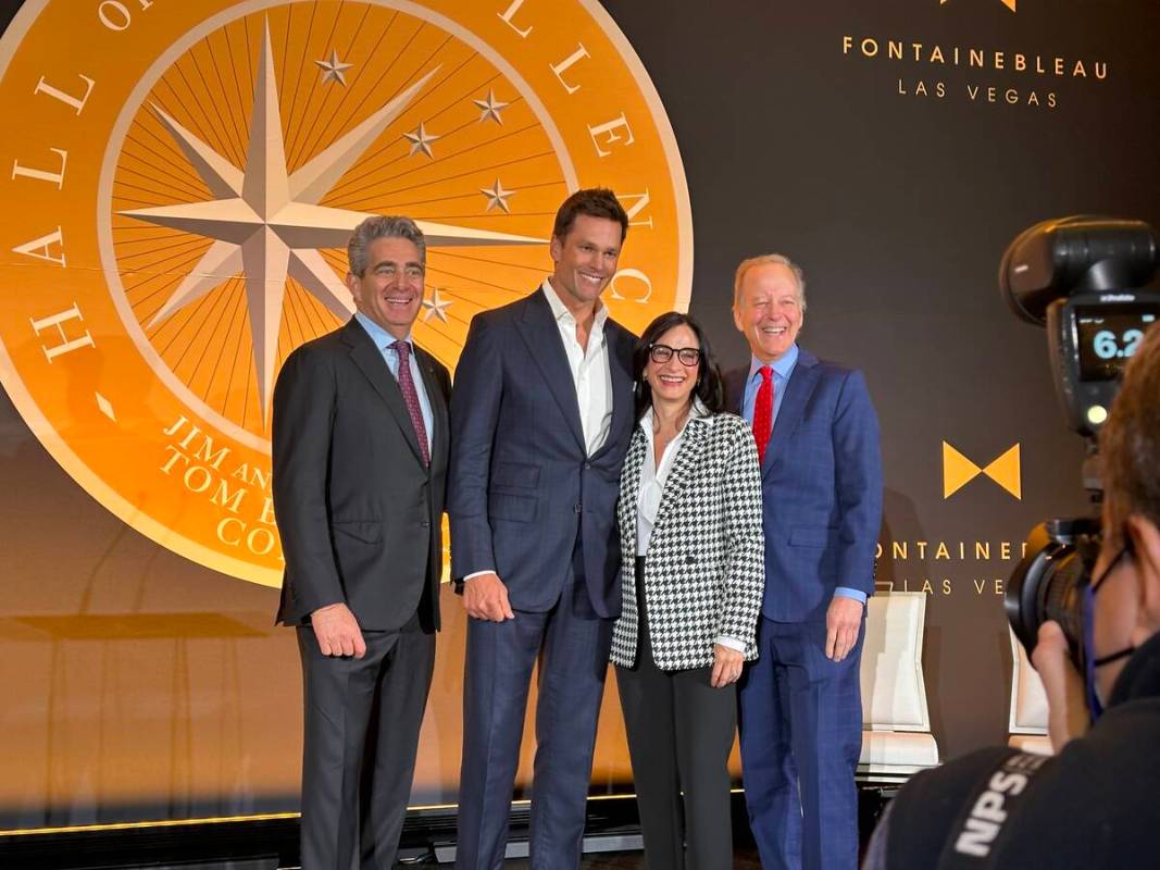 Jeffrey Soffer; Tom Brady; and Jim Gray and his wife, Frann are shown at Fontainebleau's Urs Fi ...