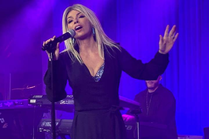 Shania Twain performs at the Super Bowl weekend Commissioner's Party at the Event Pavilion at W ...