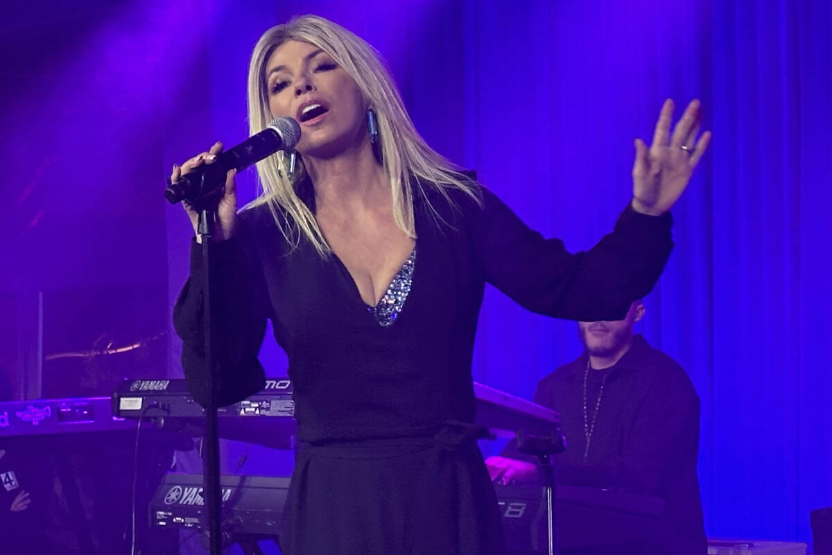 Shania Twain performs at the Super Bowl weekend Commissioner's Party at the Event Pavilion at W ...