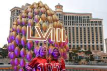 Sisters Katie Rose Hargreaves, let, and Olivia Fry, of Kansas City, poses for photos in front o ...