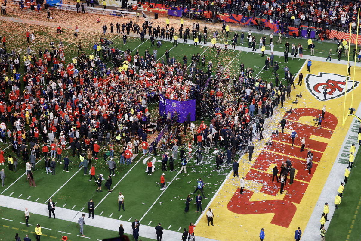 The trophy presentation is seen after the Kansas City Chiefs defeated the San Francisco 49ers i ...