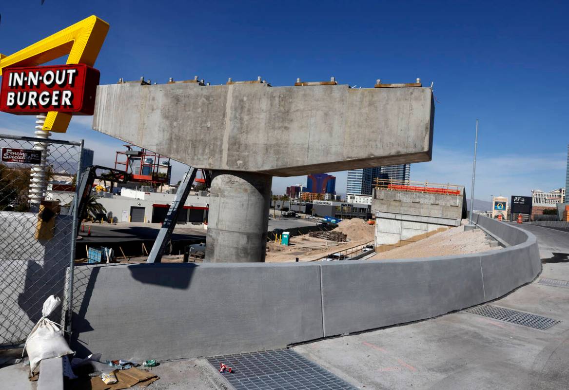 Construction is underway on Interstate 15 near Tropicana Avenue, as part of the Interstate 15-T ...