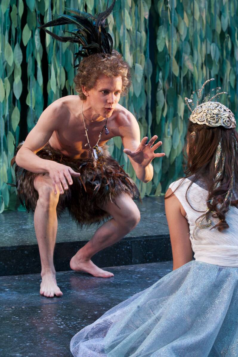 Ben Charles (left) as Puck and Magan Wiles as First Fairy in the Utah Shakespeare Festival's 20 ...
