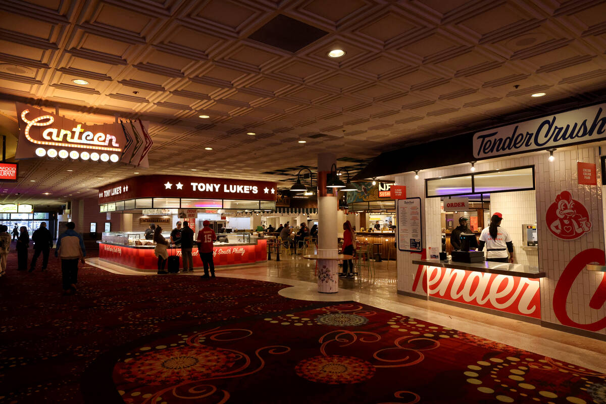 The new Canteen food court at the Rio in Las Vegas is shown on Tuesday, Feb. 13, 2024. (K.M. Ca ...
