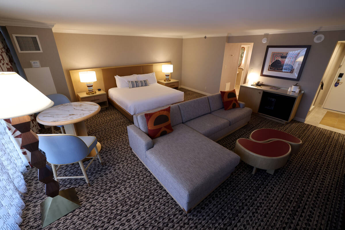 A renovated room at the Rio in Las Vegas is shown on Tuesday, Feb. 13, 2024. (K.M. Cannon/Las V ...