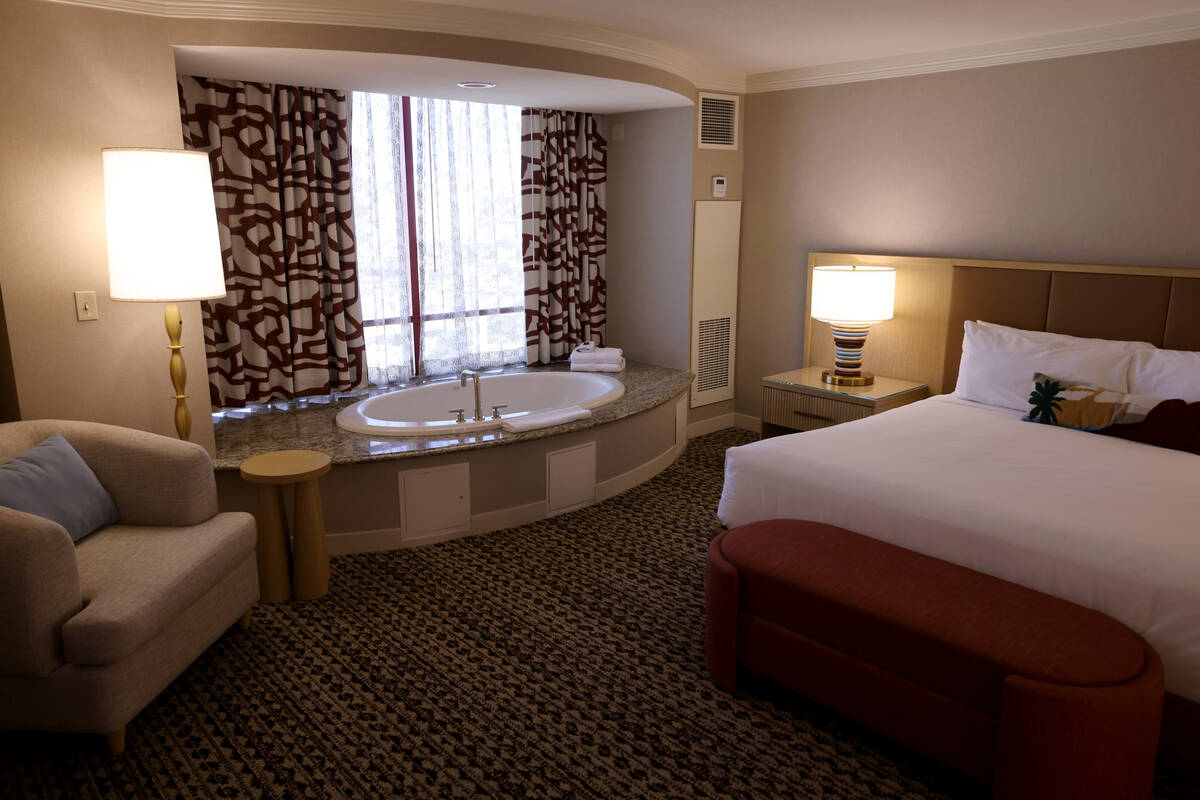 A renovated room at the Rio in Las Vegas is shown on Tuesday, Feb. 13, 2024. (K.M. Cannon/Las V ...