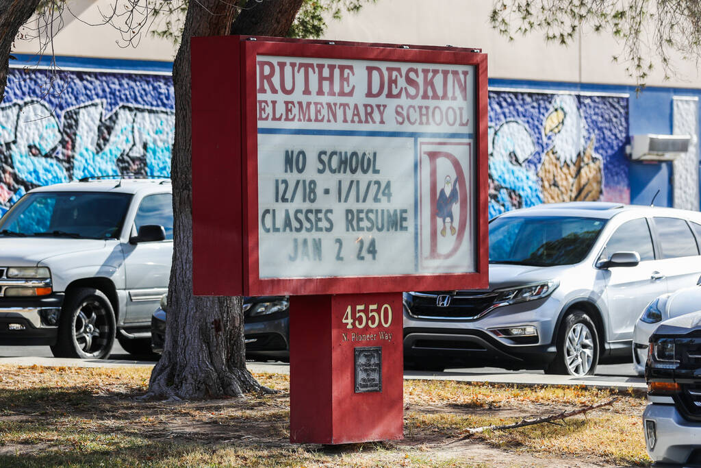 FILE - Ruthe Deskin Elementary School is seen on Friday, Dec. 15, 2023, in Las Vegas. More than ...