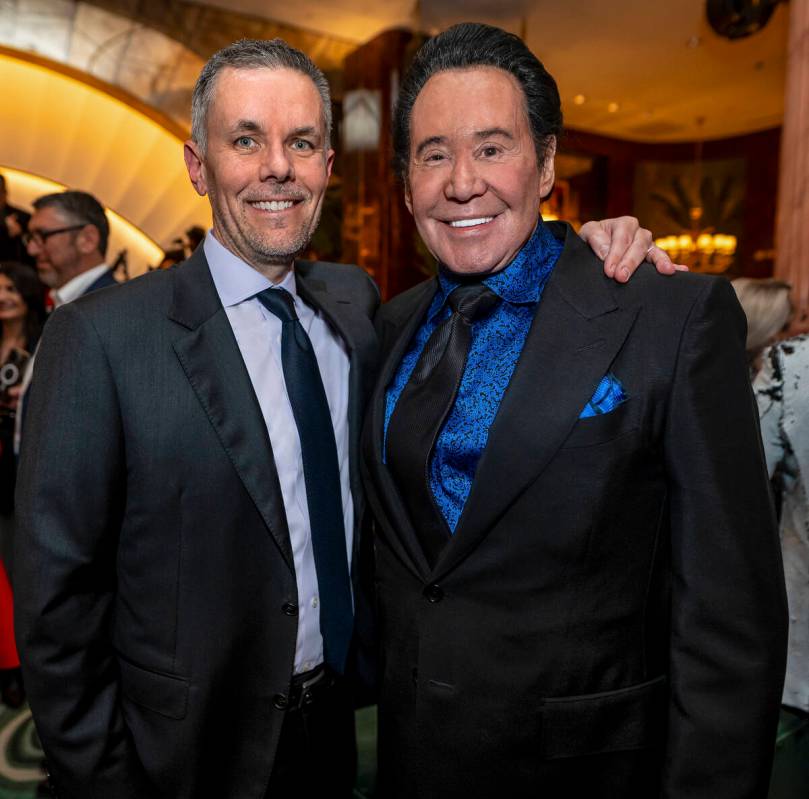 Wayne Newton is shown with Wynn Resorts CEO Craig Billings on Tuesday, Feb. 13, 2024 at Delilah ...