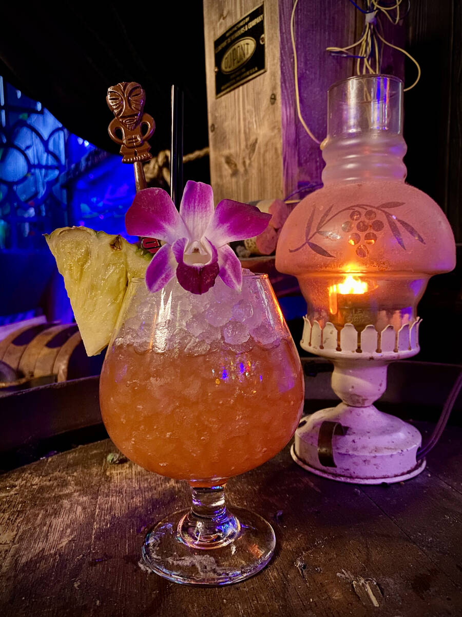 A scorpion cocktail from The Golden Tiki in Chinatown Vegas. The tiki bar is throwing its Don t ...