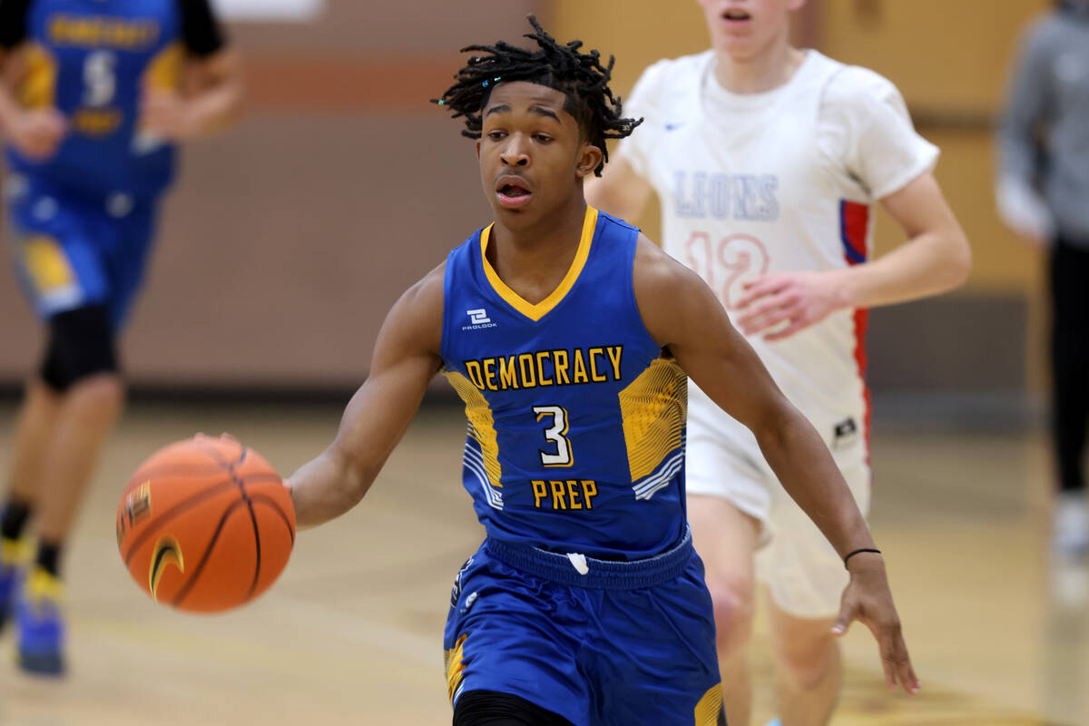 Democracy Prep guard Tru Coleman, son of assistant coach Mark Coleman, during a game against An ...