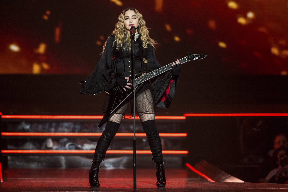 Madonna performs during her "Rebel Heart Tour" at the KFC Yum! Center on Jan. 16, 201 ...