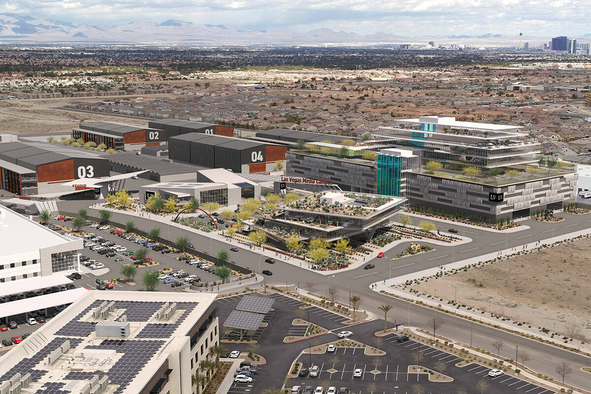 An aerial rendition of the proposed Las Vegas Media Campus Project, set to be located on the Un ...