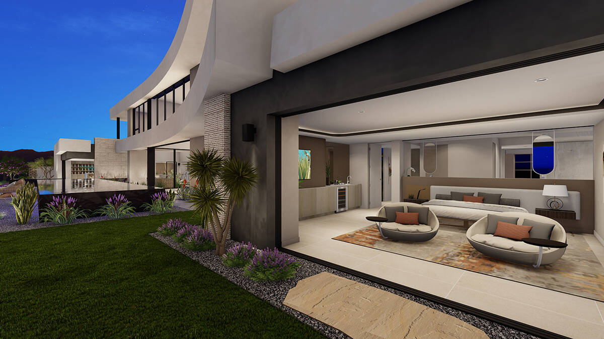 This artist's rendering of the $13.9-million mansion in Ascaya shows off the home's indoor/outd ...