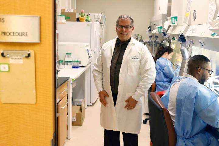 Dr. Martin Schiller, the founder of Heligenics, poses for a photo at Heligenics' lab, on Monday ...