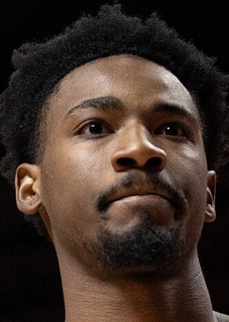 UNLV Rebels forward Kalib Boone (10) reacts after dunking during the second half of an NCAA col ...