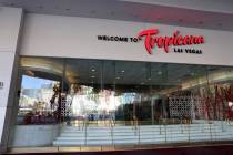 The Tropicana is shown on the Strip in Las Vegas on Monday, Jan. 29, 2024. The property is sch ...