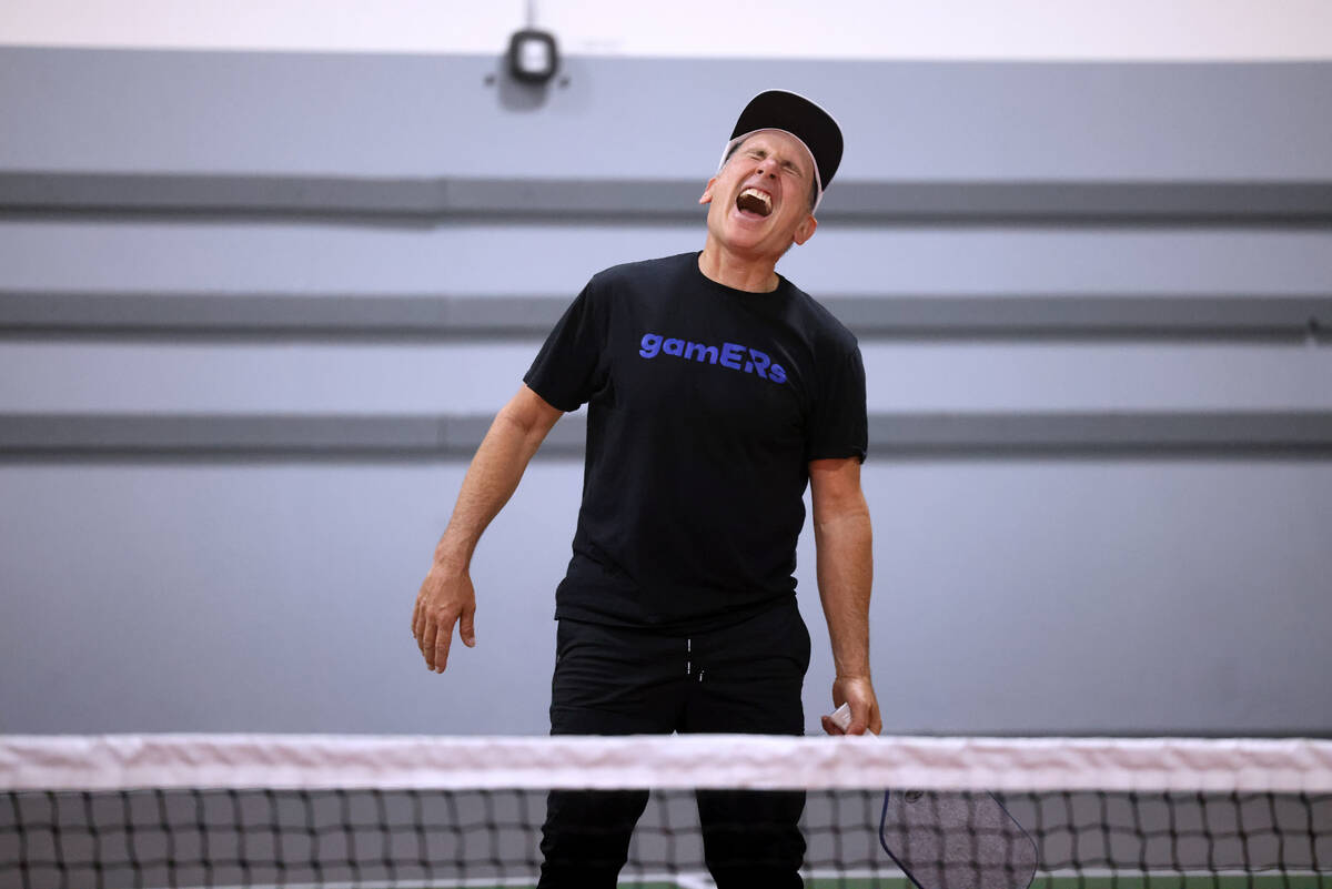 Phil Wexler, 58, of Miami plays at Vegas Indoor Pickleball at 7575 W. Sunset Road #110 in Las ...