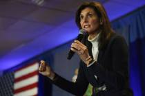 Nikki Haley speaks at a campaign event in Portland, Maine, Sunday, March 3, 2024. (AP Photo/Reb ...