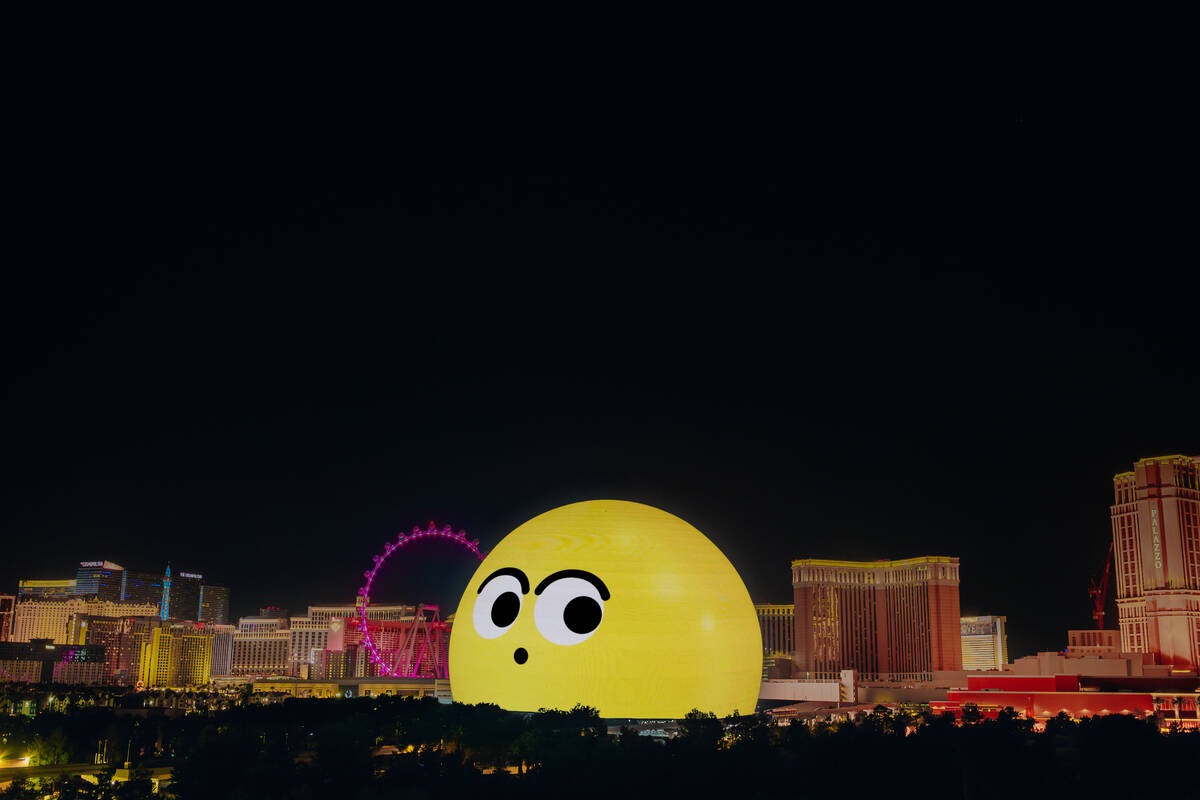 The smiling, yellow Emoji has become the giant public face of the $2.3 billion Sphere. (Sphere ...