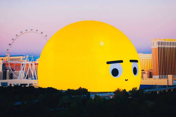 The smiling, yellow Emoji has become the giant public face of the $2.3 billion Sphere. (Sphere ...