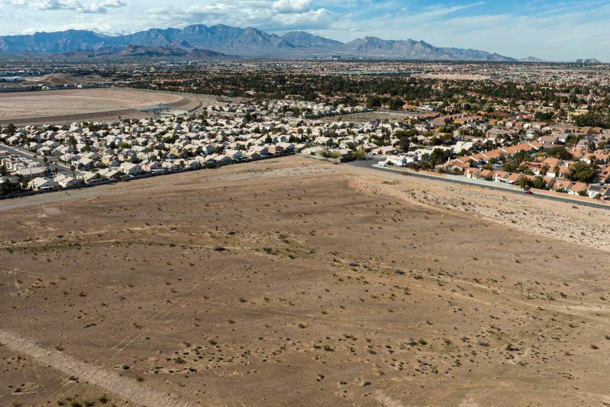 An aerial view of Echo Trail Park, on Tuesday, March 5, 2024, in Las Vegas. County commissioner ...