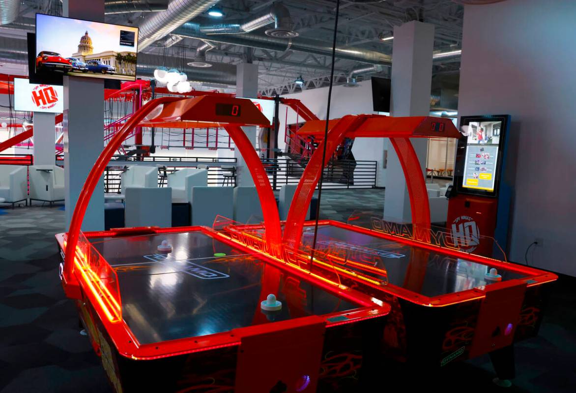 Air hockey tables at Spy Ninja HQ, the World's First YouTuber Theme Park, pictured, on Thursday ...