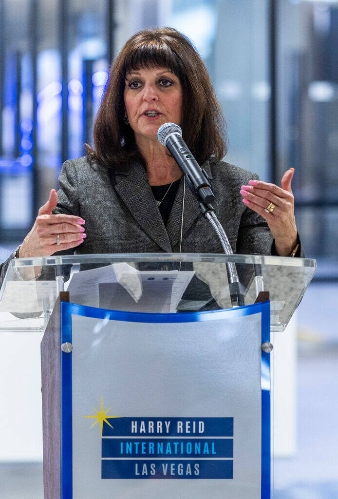 Clark County Director of Aviation Rosemary Vassiliadis speaks as the Transportation Security Ad ...