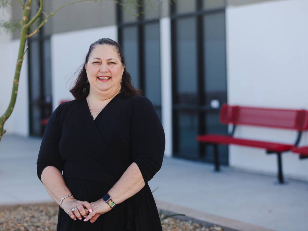 Tillie Torres, an English teacher at Mater Academy, poses for a portrait the school in Las Vega ...