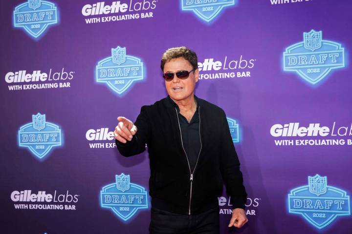 Donny Osmond at the NFL Red Carpet Stage on Thursday, April 28, 2022, at the Bellagio Fountains ...