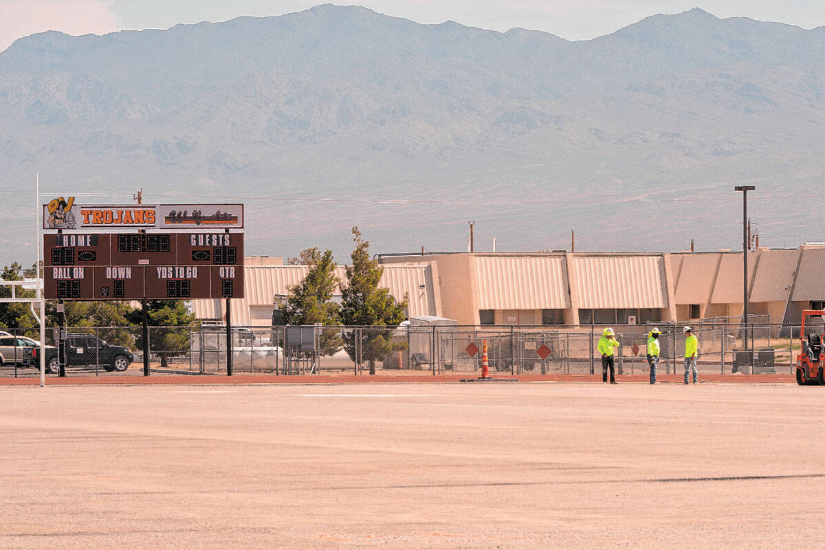 On June 28, Pahrump Valley high school's turf field was ripped up and scheduled to be replaced. ...