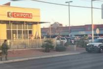 Las Vegas police respond to a Chipotle restaurant near UNLV on Monday, March 11, 2024. (courtesy)