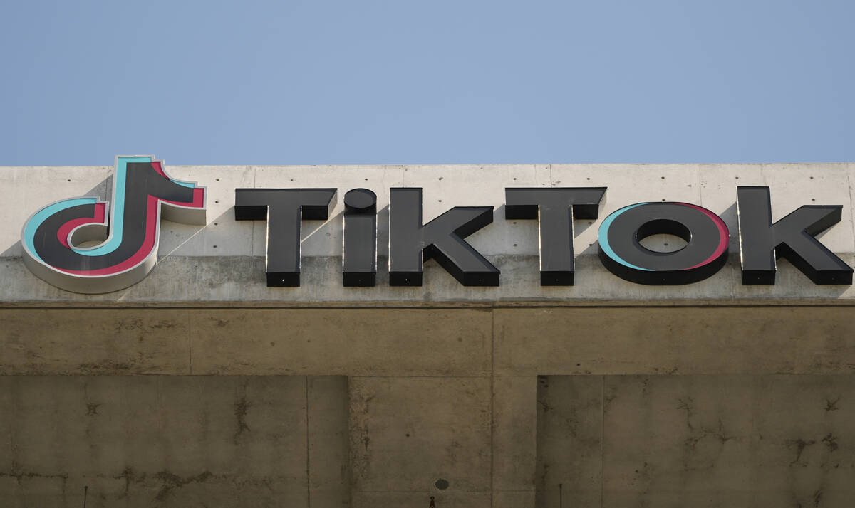 FILE - A TikTok sign is displayed on their building in Culver City, Calif., March 11, 2024. (AP ...