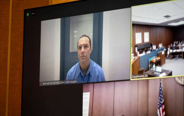 Scott Peterson appears via video call for a status hearing at San Mateo County Superior Court i ...