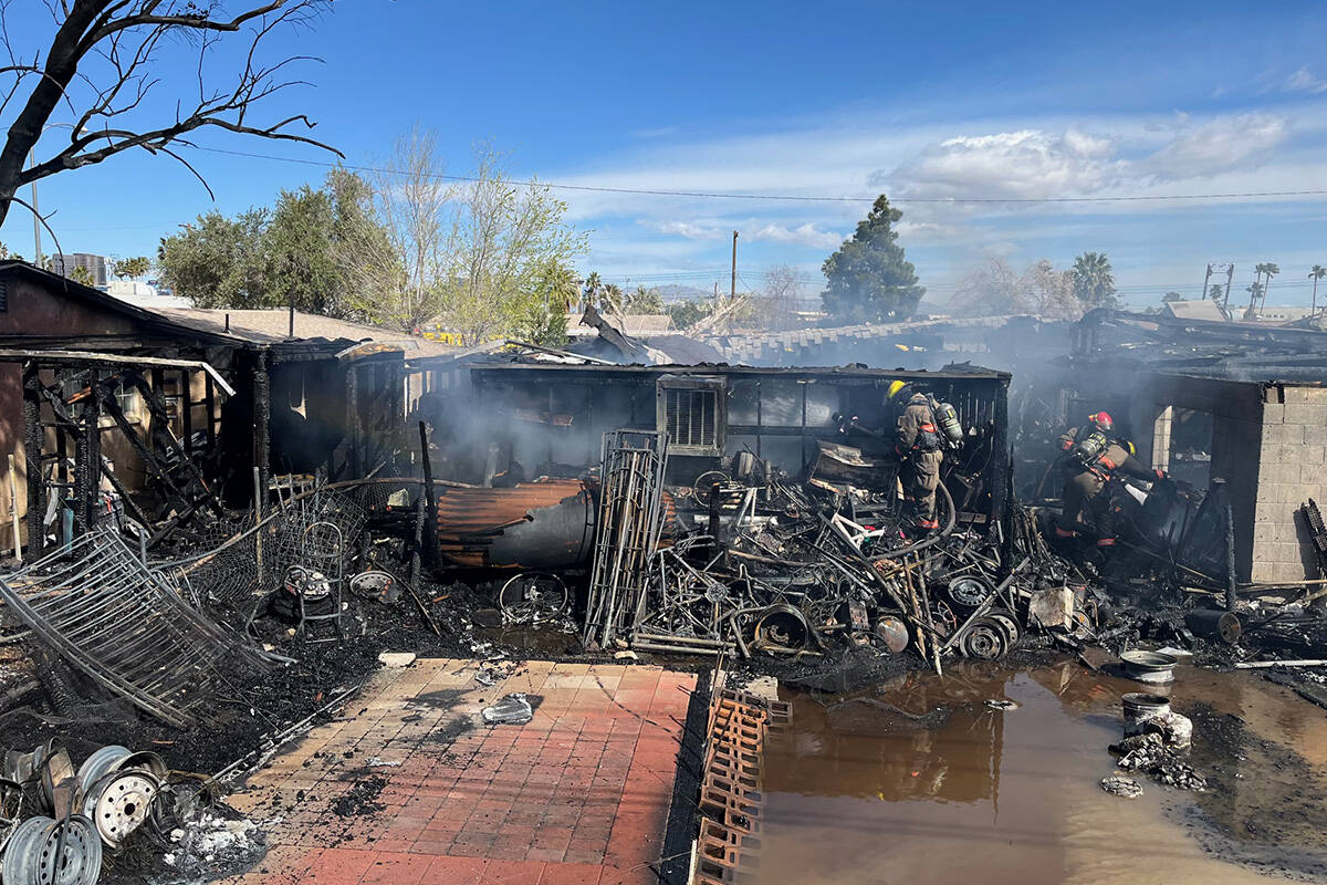 Crews battle a residential fire Wednesday, March 13, 2024, on the 900 block of De Mat Drive, ne ...