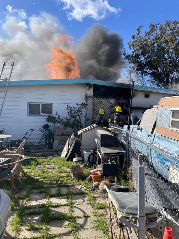 Crews battle a residential fire Wednesday, March 13, 2024, on the 900 block of De Mat Drive, ne ...