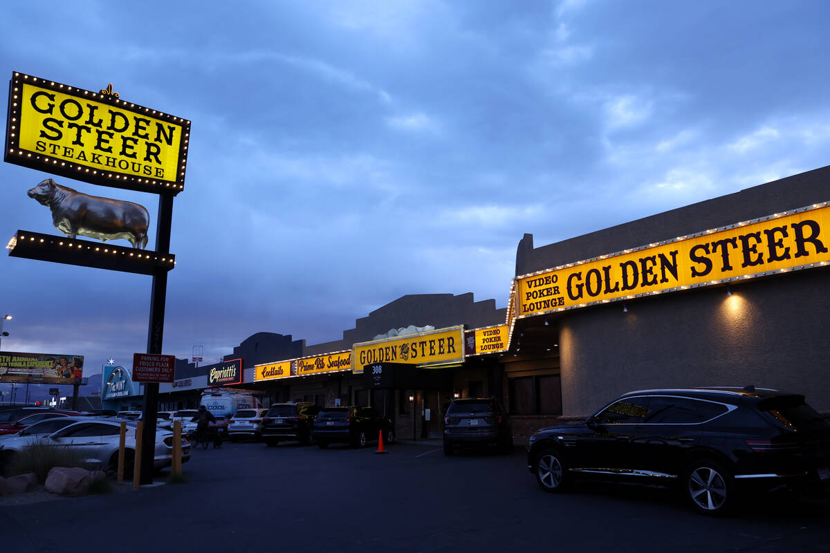 The Golden Steer restaurant on Thursday, March 14, 2024, in Las Vegas. (Ellen Schmidt/Las Vegas ...