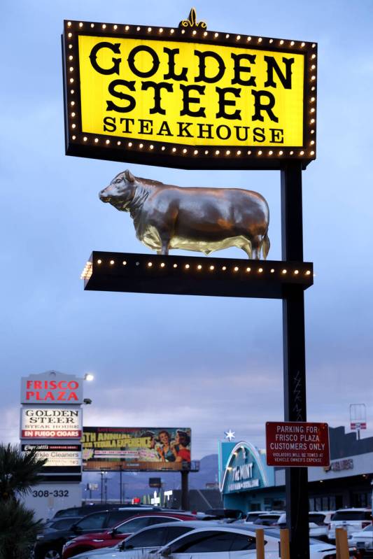 The Golden Steer restaurant on Thursday, March 14, 2024, in Las Vegas. (Ellen Schmidt/Las Vegas ...