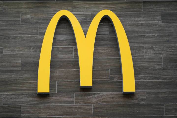 A McDonald's golden arches is shown at restaurant in Havertown, Pa., Tuesday, April 26, 2022. ...