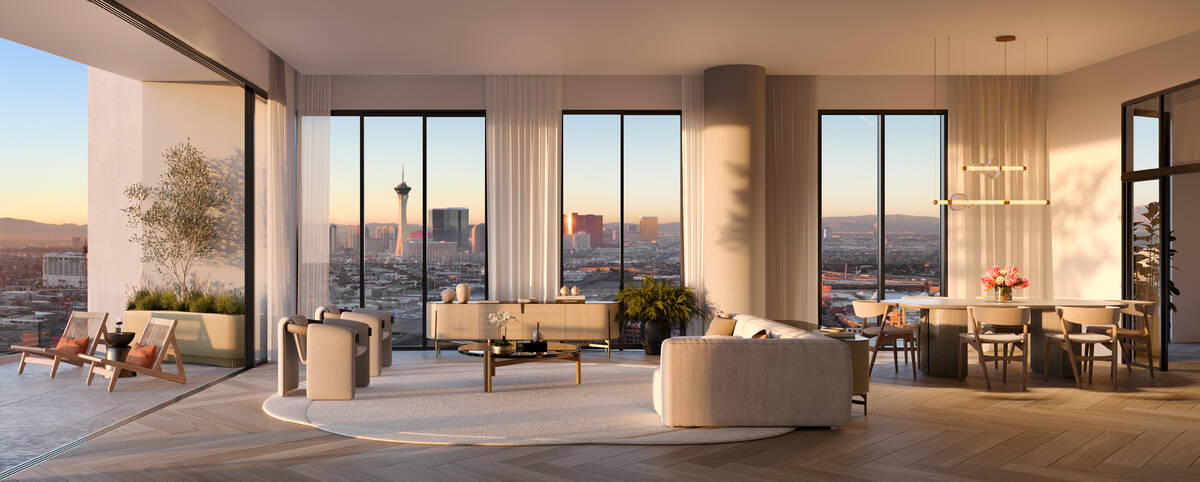 Renderings for the interior of the 32-story luxury condo high-rise Cello Tower in the Symphony ...