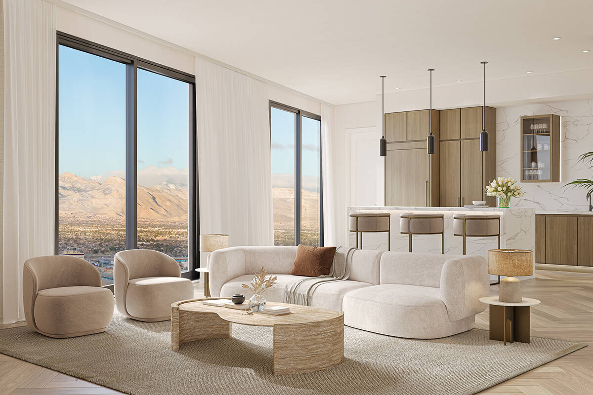 Renderings for the interior of the 32-story luxury condo high-rise Cello Tower in the Symphony ...