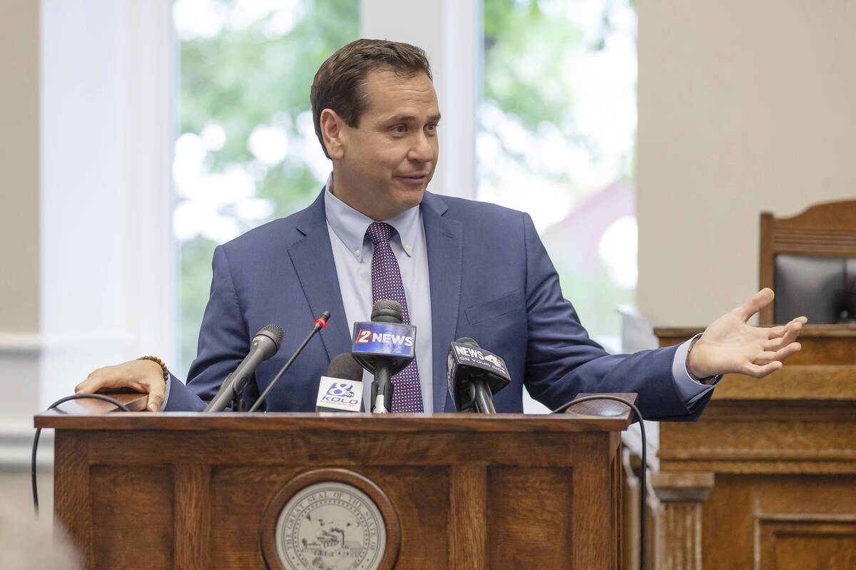 Nevada Secretary of State Cisco Aguilar in Carson City, Nev., on May 30, 2023. (AP Photo/Tom R. ...