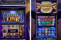 Slots players won jackpots of $130,312.50, left, and $169,125 on Wednesday, March 20, 2024, at ...