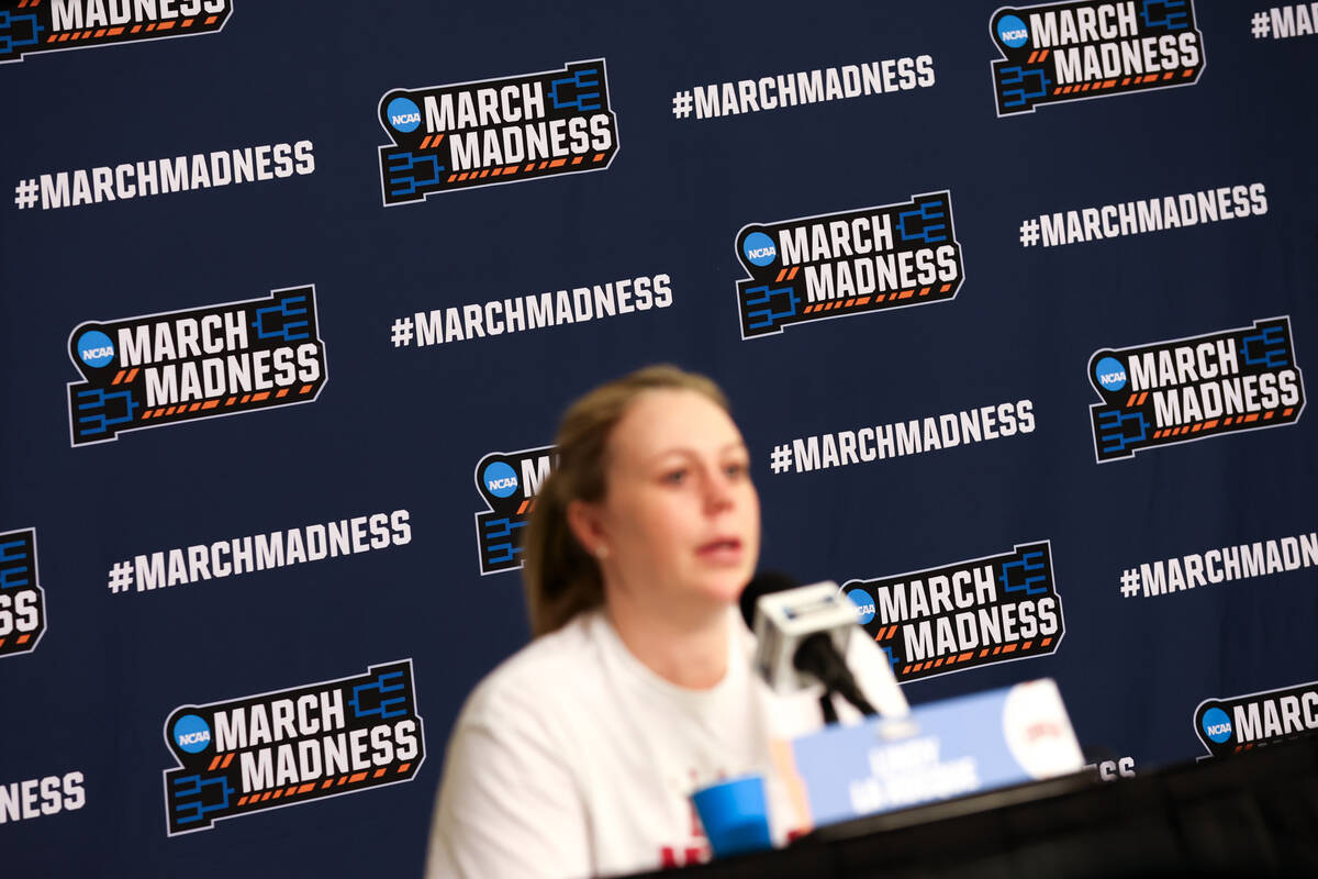 UNLV Lady Rebels head coach Lindy La Rocque speaks during a news conference before practice at ...
