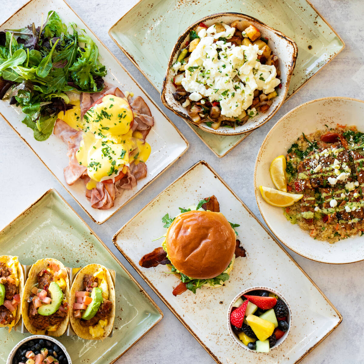 A brunch spread from First Watch, the national chain serving chef-driven breakfast and brunch. ...